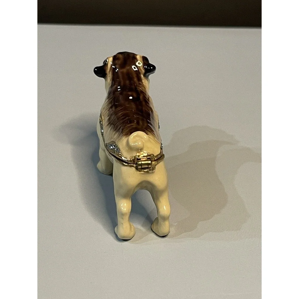 Pug Jeweled Trinket Box with Crystals Out Of Box